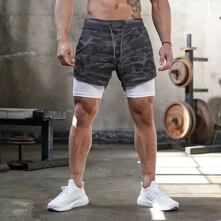 Men's 2-in-1 Camo Workout Shorts