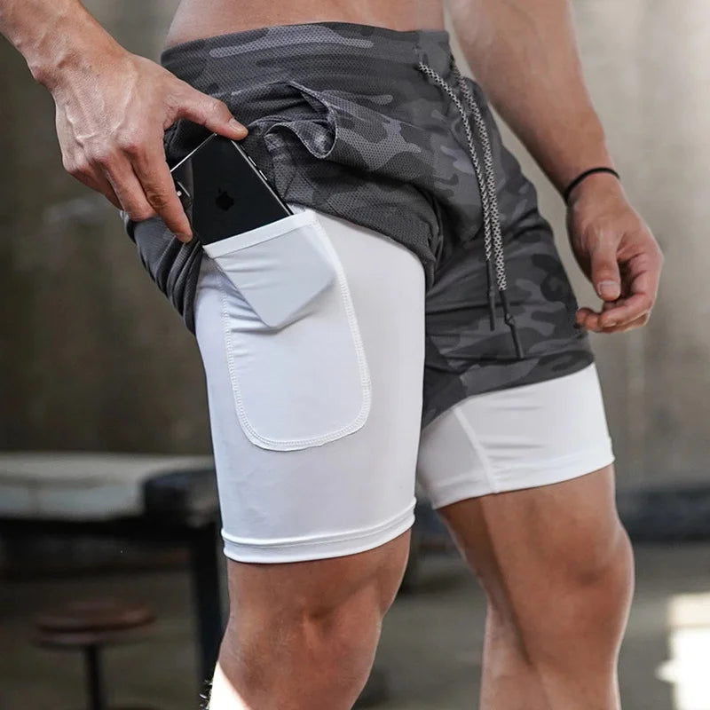 Men's 2-in-1 Camo Workout Shorts